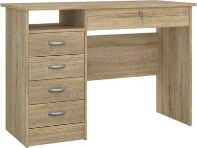 Image de Tvilum Function Table d'ordinateur Bureau Table de bureau Chêne structuré