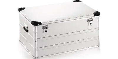 Image de Caisse en aluminium L782xl585xH410mm 157 l avec fermeture à clapet et coins de gerbage