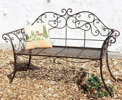 Produktbild von DanDiBo Gartenbank Metall Braun Wetterfest 146 cm 2 Sitzer Parkbank 111183 Antik Eisen Sitzbank Garten Antik