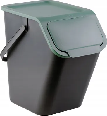Produktbild von Go Practic Küchen Mülleimer 1x 25L grün mit Deckel, fürAbfälle, Mülltrennsystem, abfalleimer küche, mülleimer küche
