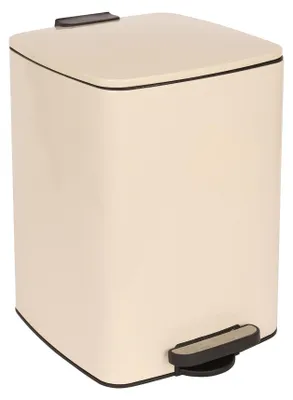Produktbild von Harbour Housewares quadratischer Edelstahl-Küchenabfalleimer mit Pedal – 20 l – Beige
