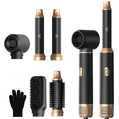 Image de Styleur à air 5-en-1 - Sèche-cheveux avec boucleur - 1000 W - Brosse volumisante - Noir