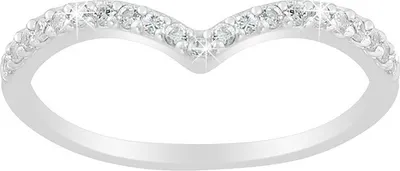 Produktbild von Chevron Ring Silber 925 mit Zirkonia 58 (18.4 mm Ø)