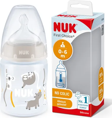 Produktbild von NUK First Choice+ Flasche 150ml – Safari Design, Gr.1 Silikon