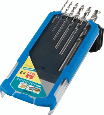 Produktbild von Wolfcraft Metallbohrer-Set HSS geschliffen Ø 2 - 8 mm 6-teilig Rundschaft