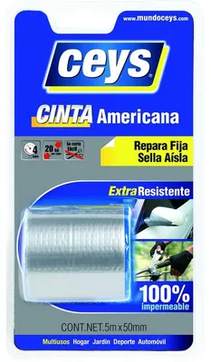 Imagen del producto de Cinta adhesiva Ceys, color plateado (5 metros x 50 mm)