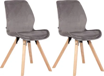 Produktbild von 2er Set Stuhl HLO-CP21 Samt  grau