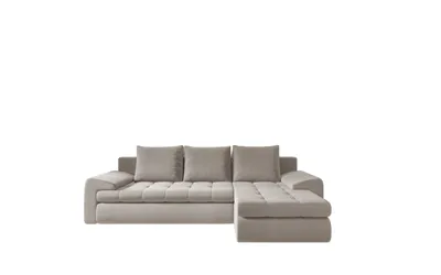 Zdjęcie produktu dla Sofa w kształcie L TOMI narożnik, tkanina Castel, wiele kolorów Zimny beżowy Prawostronny
