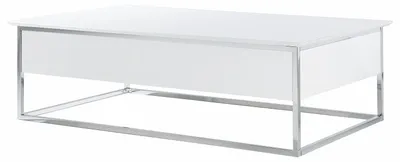 Produktbild von home24 Couchtisch - Glas - Weiß / Chrom