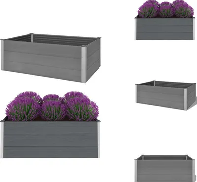 Image de vidaXL Bac de jardin surélevé WPC 150 x 100 x 54 cm Gris - Pots de fleurs & Jardinières