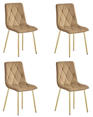 Immagine prodotto di Sedia LIBRA - velluto marrone / gambe dorate x 4