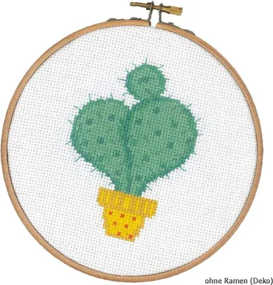 Obrázek produktu pro Ukončený model Vervaco vyšívací balíček s vyšívacím rámečkem "Cactus I", vyšívací vzor