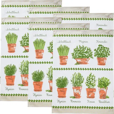Produktbild von Erwin Müller Geschirrtuch Multipack 6er-Pack Kräuter 50x70 cm