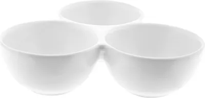 Zdjęcie produktu dla Zestaw 3 miseczek na przekąski wykonanych z wysokiej jakości porcelany - elegancka i funkcjonalna biel