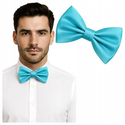 Produktbild von Luvu Herren Elegante Glatte Blaue Fliege Verstellbar