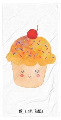 Produktbild von Mr. & Mrs. Panda Badelaken Cupcake - Weiß - Geschenk, Küche Deko, Strandtuch, Muffin, Duschhandtuch, Wunder, Großes Badehandtuch, Motivation Sprüche, Handtuch, Koch