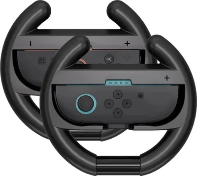 Immagine prodotto di Hurtel Nintendo Switch 2 Joy-Con Volante da corsa, confezione da 2, nero