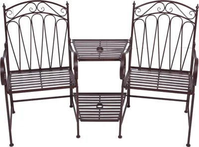 Produktbild von Gartenbank >Rinjani< in Rost aus stahl - 71x157x100cm (LxBxH)