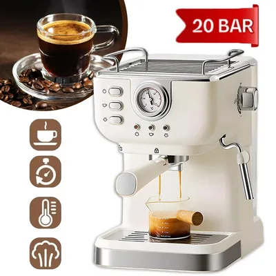 Produktbild von Espressomaschine 20 Bar Espresso Kaffeemaschine mit Milchaufschäumer für Mokka