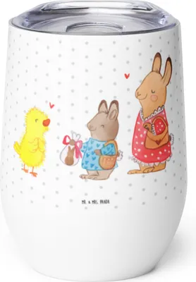 Produktbild von Mr. & Mrs. Panda Thermobecher Ostern Geschenke - Weiß - Geschenk, Hase, Frühling, Thermo Becher, Ostergeschenke, thermosbecher, Küken, Isolierbecher, glühwein tasse