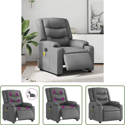 Produktbild von The Living Store Massagesessel Elektrisch Grau Kunstleder