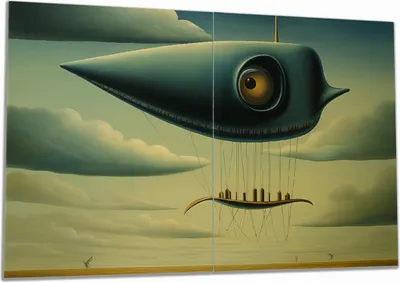 Produktbild von Wallario Herdabdeckplatte aus Glas, Größe 80 x 52 cm 2-teilig, Motiv Himmelsfahrer