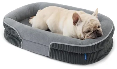 Image de Lit orthopédique pour chien, taille moyenne, 76x51x16,5 cm, couleur grise