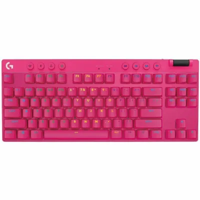 Produktbild von Logitech G PRO X TKL, Kabellos, RF Wireless + Bluetooth, Mechanischer Switch, QWERTY, RGB-LED, Magenta