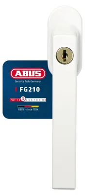 Immagine prodotto di ABUS Maniglia per finestre con serratura FG210 AB210 - Set di 3 - con chiave uguale - 59489 - Bianco