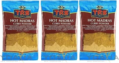 Produktbild von 3er Pack TRS Scharfes Currypulver aus Madras (3x 100g) | HOT Madras Curry Powder
