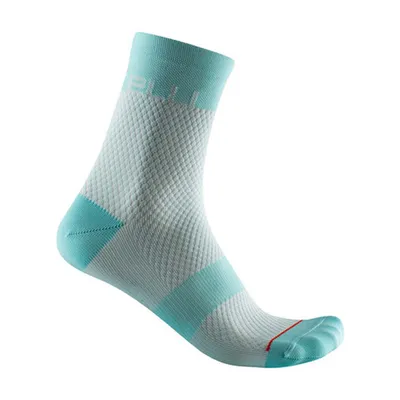 Produktbild von CASTELLI Klassische Fahrradsocken - VELOCISSIMA 12 LADY - Hellblau/Grau/Türkis L-XL