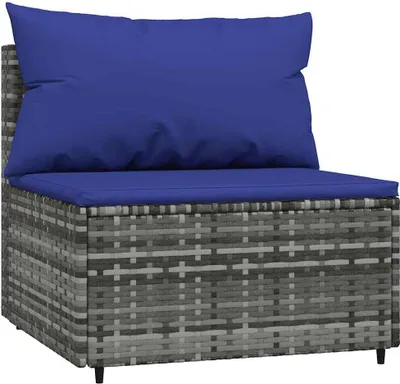 Obrázok produktu pre vidaXL Záhradné centrum Pohovka s vankúšom Grey Poly Rattan
