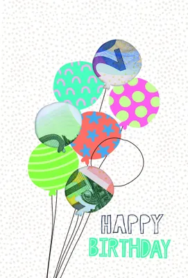 Produktbild von Geburtstag Geldkarte  Karte mit Briefumschlag bunte Luftballons