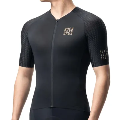 Immagine prodotto di ROCKBROS Uomo Donna Maglia da ciclismo a manica corta Maglia da ciclismo estiva traspirante ad asciugatura rapida Abbigliamento da ciclismo Nero EU S