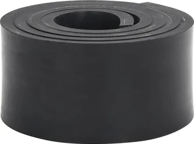 A roll of black rubber sheeting.