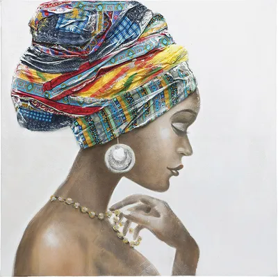 Produktbild von GILDE Leinwandbilder Bild Afrikanische Schönheit, handbemalt H. 100 cm,38976