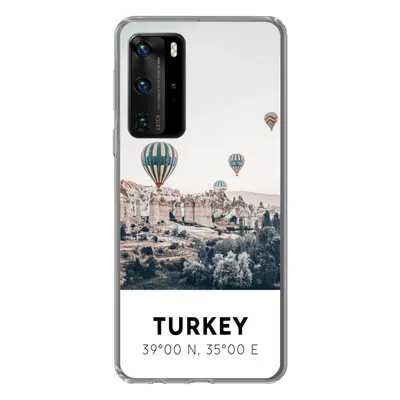 Produktbild von MuchoWow® Handyhülle Schutzhülle Hülle für Huawei P40 Pro Heißluftballon - Türkei - Sommer - Grau Silikon Softcase Handy Hülle - Schutz