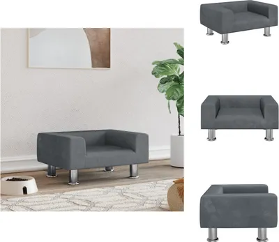 Obrázek produktu pro vidaXL Pelíšek pro psy tmavě šedý 50x40x26,5 cm samet - Pelíšky pro psy