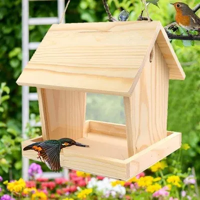 Produktbild von Famanu Vogelhaus Handgemacht aus Naturholz - Wetterfest