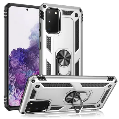 Obrázek produktu pro NALIA kroužkové pouzdro pro Samsung Galaxy S20, ochranný obal na mobilní telefon, kryt pouzdra, nárazník, stříbrný