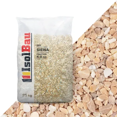Produktbild von Isolbau - Zierkies 25 kg - Marmorkies 4-8 mm - Deko-Steine für Garten, Steinteppich, Aquariumkies, Ziersplitt Natursteine Gartenkies Wegkies Teichkies für Innen und Außen - Giallo Sienna