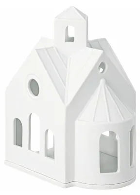 Produktbild von räder Lichthaus Bergkapelle aus weißem Porzellan mit Reliefs und Fenstern