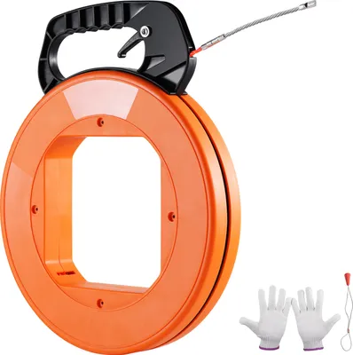 Produktbild von SucceBuy Einziehhilfe für Einziehbänder, 30 m, 6,35 cm (100 ft), 1/4 Zoll (1/4 Zoll) PET-Kabel mit robustem Kunststoffgehäuse