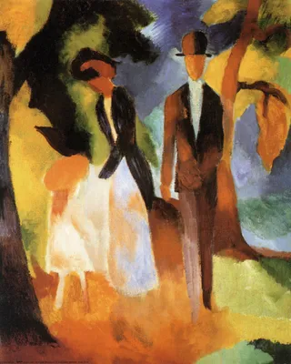 Obrázek produktu pro August Macke Art Print Obraz - Lidé u Modrého jezera, 1913 (50 x 40 cm)