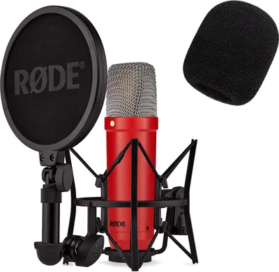 Obrázok produktu pre Rode NT1 Signature Red Mikrofón červený s popovým štítom