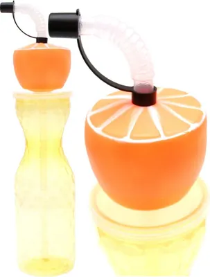 Produktbild von Sportflasche mit Strohhalm 500 ml gelb Excellent Houseware