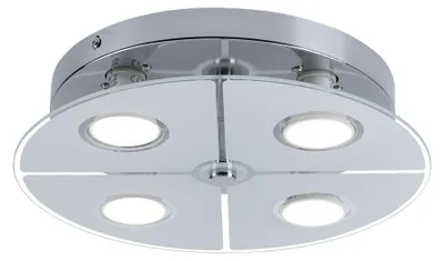 Produktbild von LED Deckenleuchte, Chrom, Glas satiniert,  D 30 cm