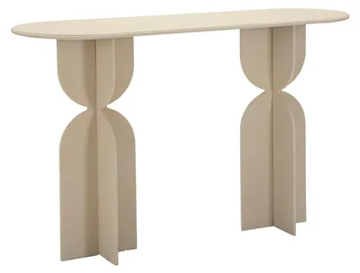 Produktbild von Dune Konsolentisch 120x40x75,5 cm - Cremefarbener Eisenkonsolentisch - Modernes skulpturales Design für minimalistisches Wohnen