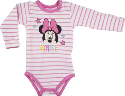 Produktbild von Disney Minnie Maus Baby Kleinkind gestreifter langarm Body – 68