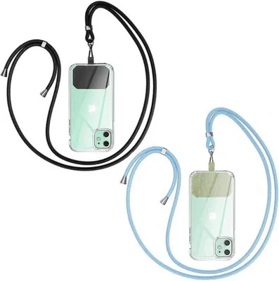 Produktbild von Universal Handykette zum Umhängen - Schwarz Himmelblau